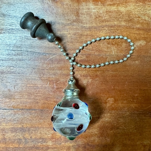 Multicolor Dotted Decorative Glass Orb Pull Chain for Ceiling Fans and Lights - Picture 2 of 12